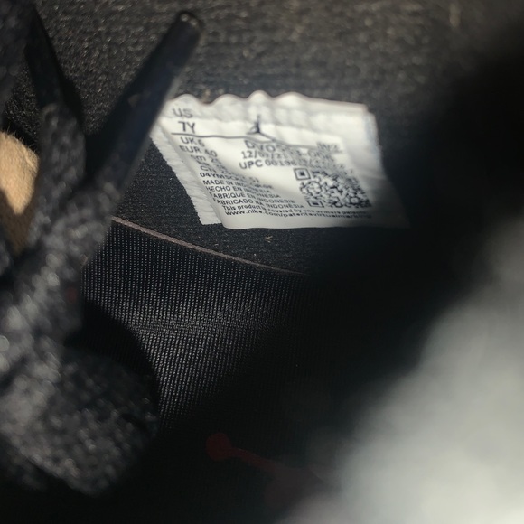 Air Jordan 4 Black Canvas GS SIZE 7 - Picture 6 of 7